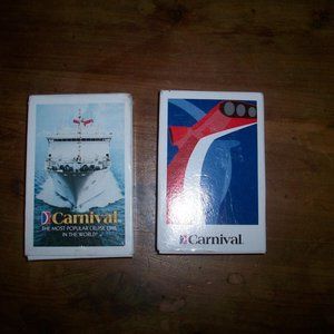 Vintage PLAYING CARDS 2 Packs by CARNIVAL CRUISE LINE - Light use Ship Boat